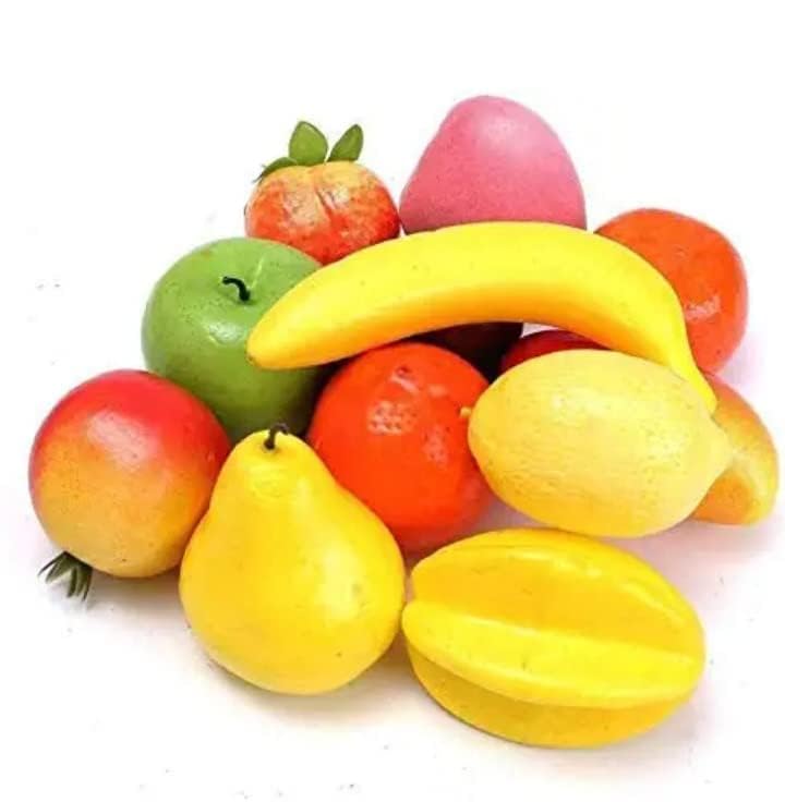 LOGRO Artificial Fruit Fake Fruit for Home Kitchen Party Photography Prop Wedding Decoration Pack of 12 Piece (Multicolor) - Image 1