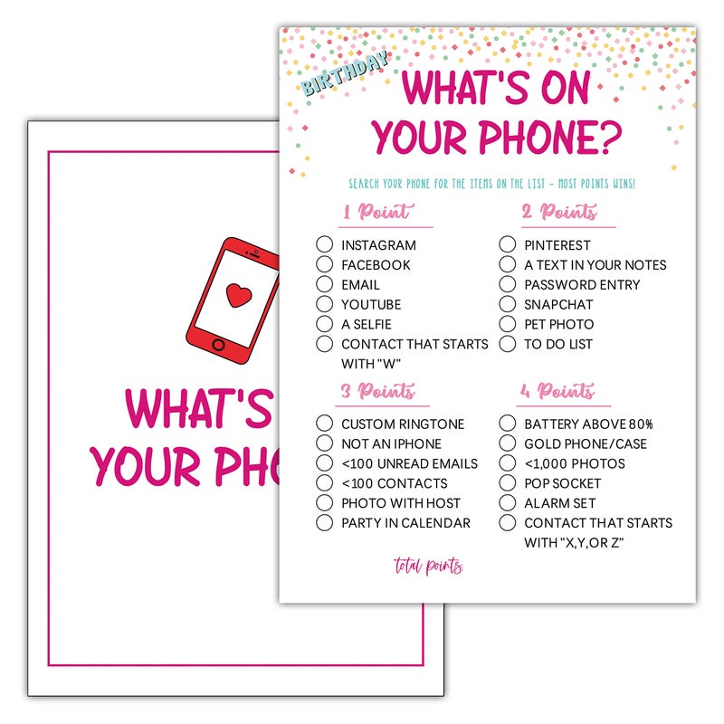 Disfuco Birthday Game Cards Teens birthday party game 30cards Birthday Game Card Set birth09