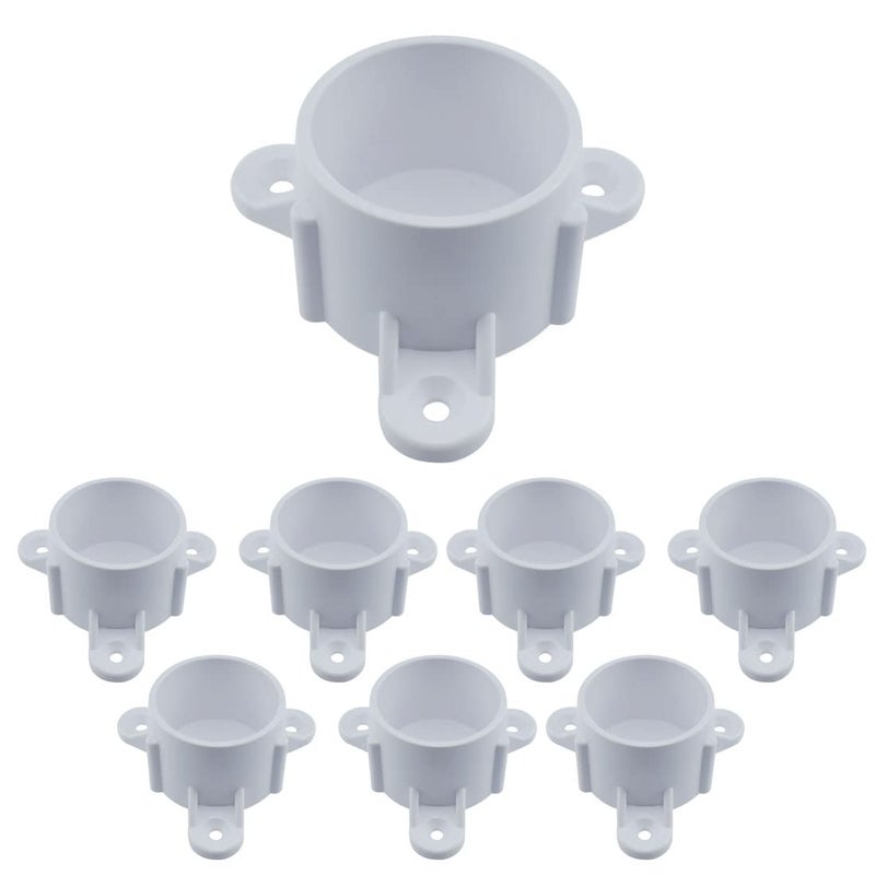 MARRTEUM PVC Table Leg Cap Fittings Furniture Grade Rod Holder with Mounting Screws 8PCS 1 inch