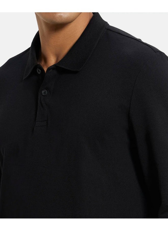 JOCKEY - Jockey Men's Full Sleeved Polo T-Shirt AM96_Black_XL - Image 1