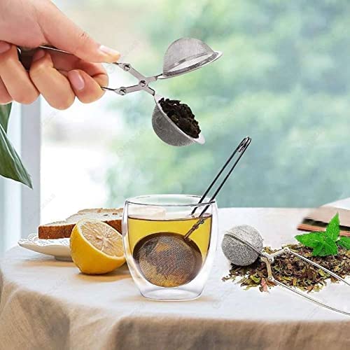 MSA Stainless Steel Green Tea Leaves Herb Mesh Ball Infuser Filter Clip Squeeze Strainer - Image 2
