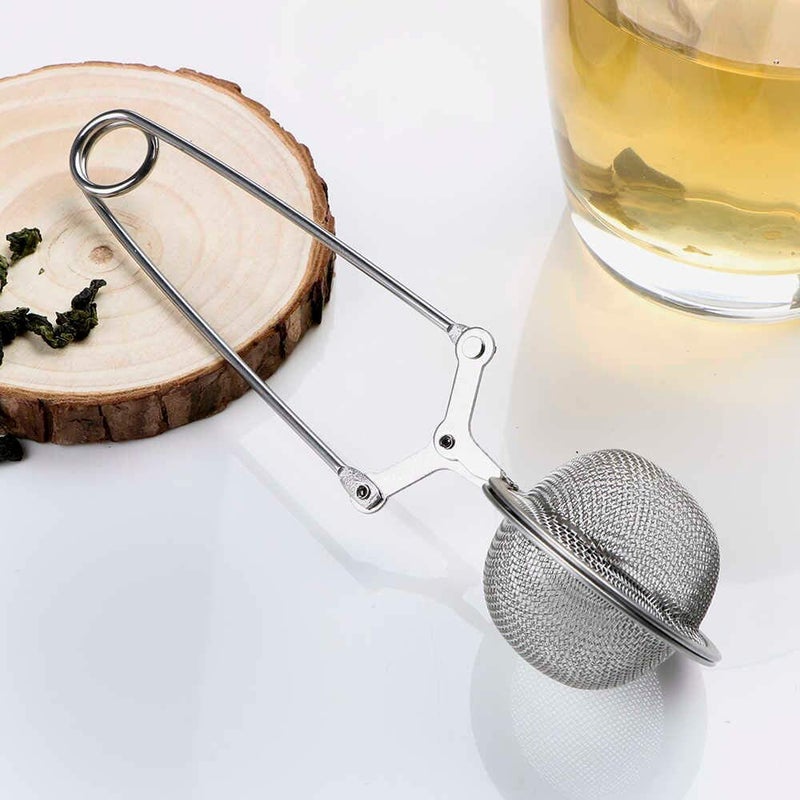 MSA Stainless Steel Green Tea Leaves Herb Mesh Ball Infuser Filter Clip Squeeze Strainer - Image 1