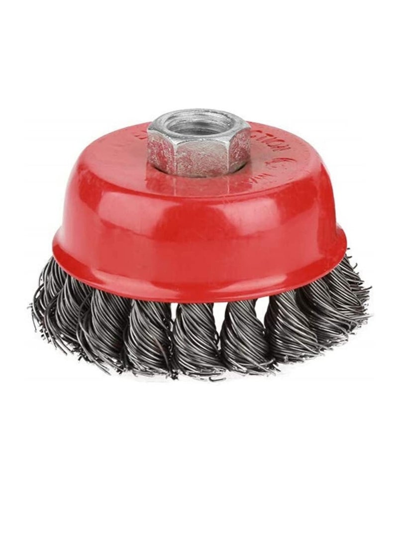 Cup Wire Brush Drill Attachment Electric Drill Wire Brushes Used for Removal of Rust, Corrosion and Paint (M10x3 Inch, Twisted)  - Image 1