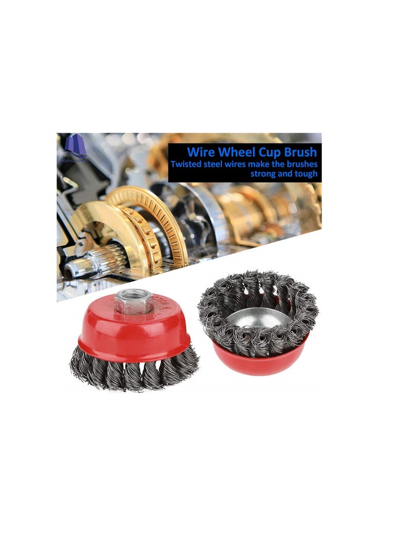 Cup Wire Brush Drill Attachment Electric Drill Wire Brushes Used for Removal of Rust, Corrosion and Paint (M10x3 Inch, Twisted)  - Image 3