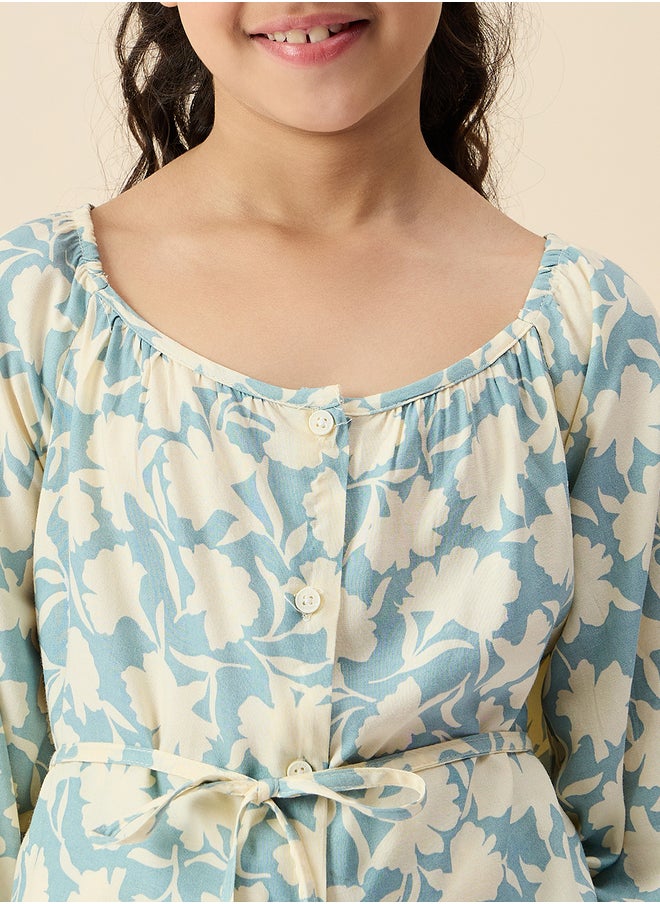 Stylo Bug Floral Print Round Neck Top and Pants Set  - Image 5