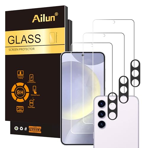 Ailun Screen Protector for Galaxy S24+ / S24 Plus [6.7 Inch] 3Pack + 3Pack Camera Lens Tempered Glass Fingerprint Unlock 0.25mm Anti-Scratch Case Friendly Clear - HD - Image 1