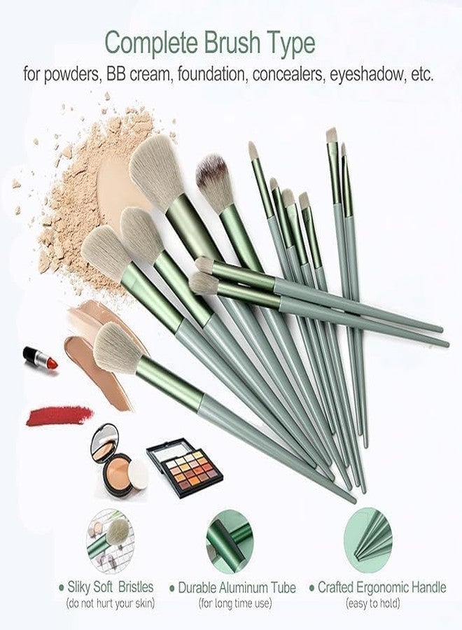 SNAPCOM 13pcs Luxury Oval Makeup Brush Set with Soft Nylon Bristles use for women and girl cosmetic makeup brush Eyeshadow, Eyebrow Brush, Blusher Brush, Foundation Brushe With Cosmetic Bag(1 pack) - Image 3