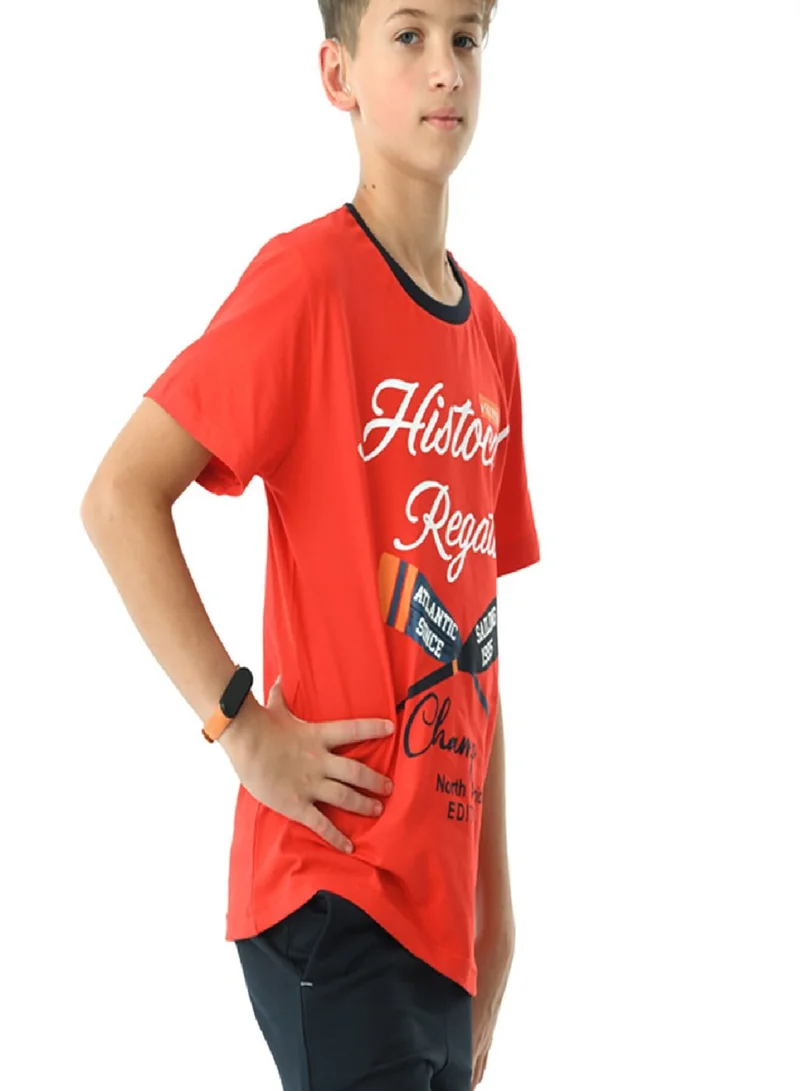 URBASY Urbasy Boys/Teens Red Printed Fashion T-Shirt
