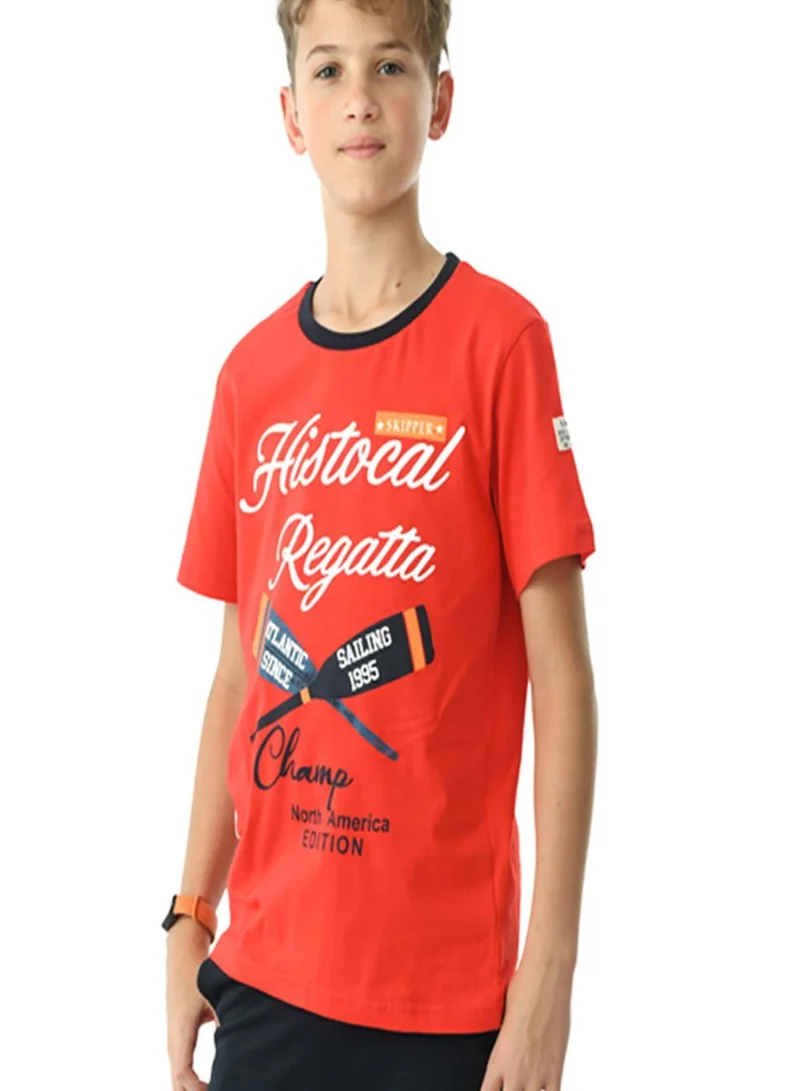 URBASY Urbasy Boys/Teens Red Printed Fashion T-Shirt
