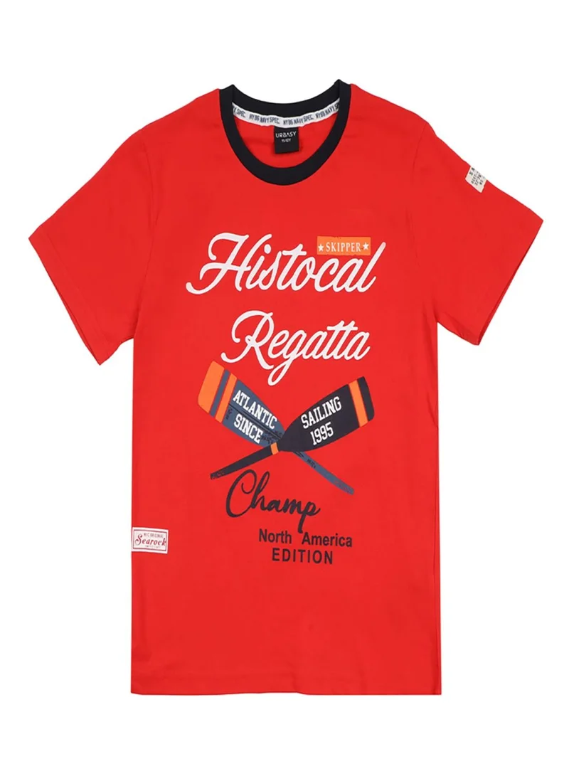 URBASY Urbasy Boys/Teens Red Printed Fashion T-Shirt