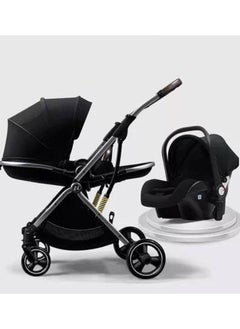 umbrella 4 In 1 X9 Street Baby Stroller And Rocking Car Chair Black  - Image 1