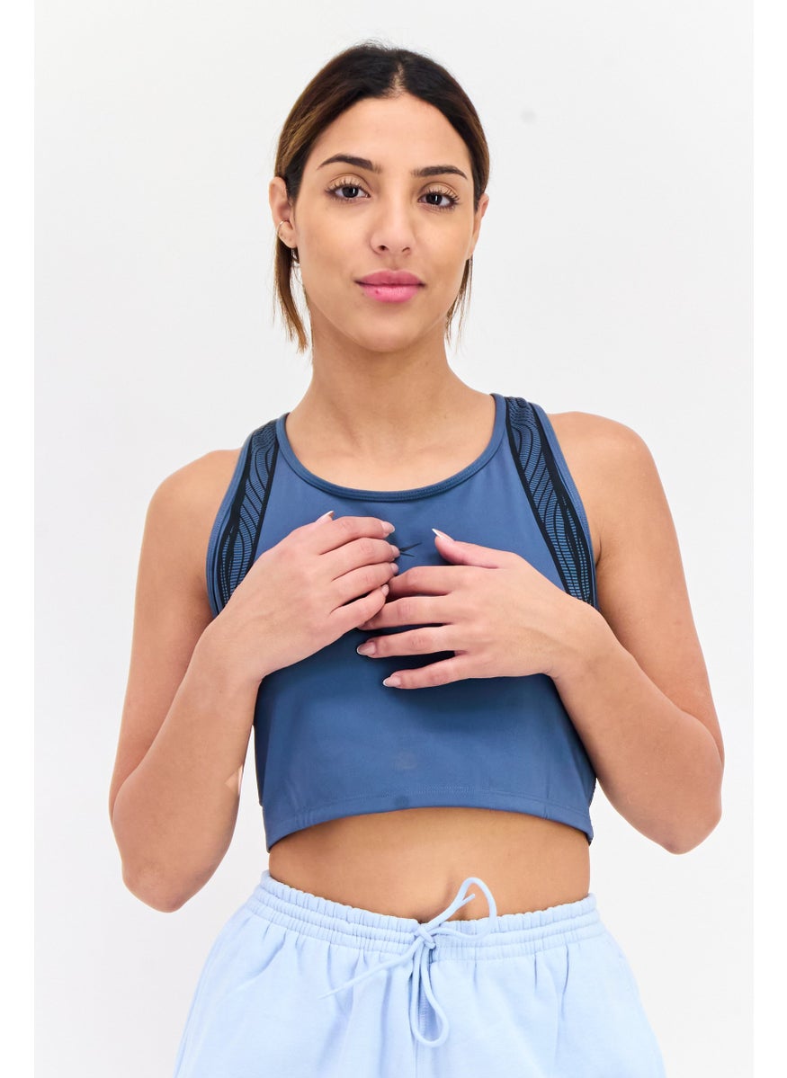 Reebok Women Sportswear Fit Outdoor Sports Bra, Slate Blue  - Image 1