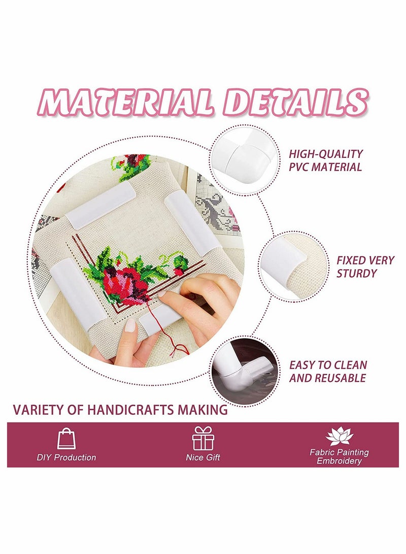 Excefore Embroidery Clip Frame, 2 Pcs Square Plastic Sewing Hoop Tools Handhold Cross Stitch DIY Craft Sewing Tools, Cross Stitch Hoop Stand Lap for Embroidery, Quilting, Needlepoint, Silk-Painting - Image 3