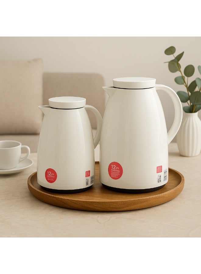 باصرة ترمس شاي وقهوة حراري أبيض – سعة 0.5 لتر و1 لتر، تصميم أنيق يحافظ على الحرارة 12 ساعة والبرودة 24 ساعة، مثالي للضيافة والاستخدام اليومي - Image 3