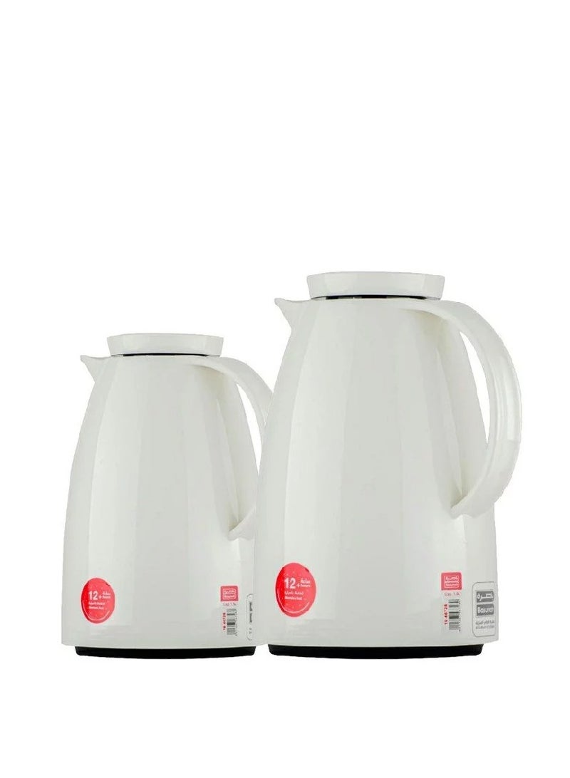 باصرة ترمس شاي وقهوة حراري أبيض – سعة 0.5 لتر و1 لتر، تصميم أنيق يحافظ على الحرارة 12 ساعة والبرودة 24 ساعة، مثالي للضيافة والاستخدام اليومي - Image 2