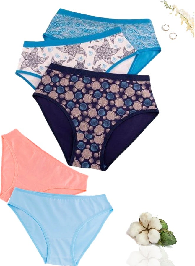 دايس ملابس داخلية بيكيني نسائية أنيقة مكونة من 5 قطع من القطن - Image 4