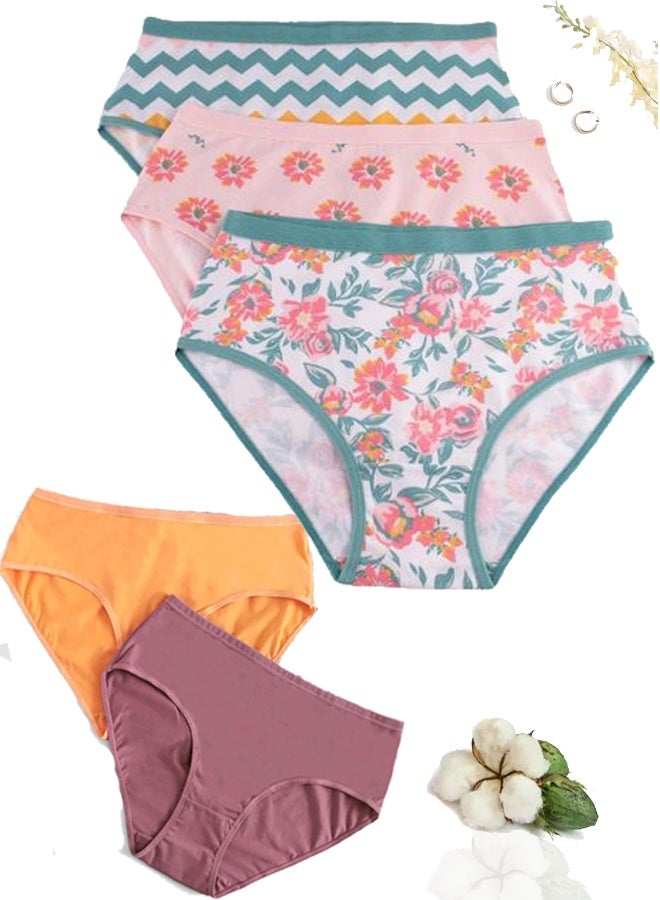 دايس ملابس داخلية بيكيني نسائية أنيقة مكونة من 5 قطع من القطن - Image 2