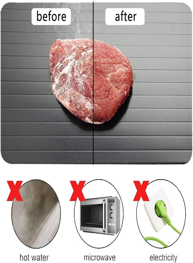 Haploon Rapid Defrosting Tray, High Density Aluminum Thawing Tray for Defrosting Frozen Food,Fast Thawing Plate for Defrost Meat Pork Beef Fish Frozen Foods Without A Microwave or Hot Water - Image 3
