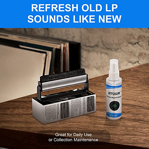 KITOSUN Record Cleaning Kit Kitosun Record Cleaner Fluid 30ml and Anti-Static Carbon Fiber Record Brush Set Perfect Solution to Keep Great Sounding for LP Vinyl Records - Image 5