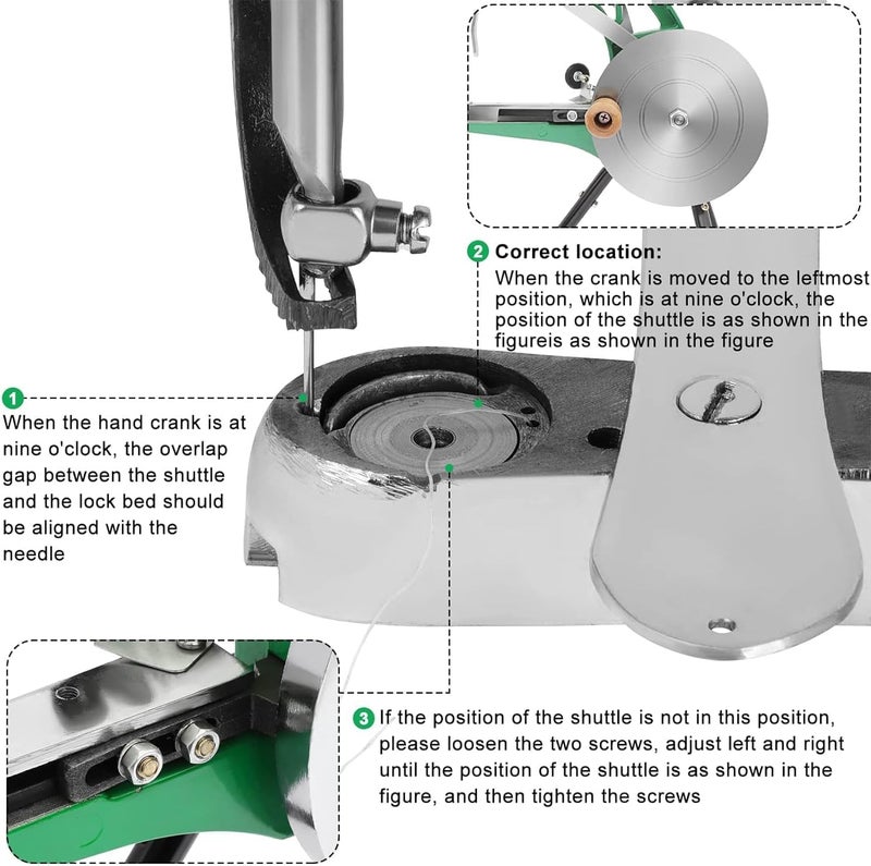 FAHKNS Leather Sewing Machine, Shoe Repair Machine Cobbler Sewing Machine with Dual Cotton Nylon Line Canvas Leather Stitching Machine for Shoes Tents - Image 3
