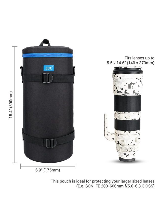 JJC Deluxe Lens Case Pouch for Sony FE 200-600mm Lens with Teleconverter and Other Lenses Below 5.5" x 14.6"(D x L), Foam Cushion Interior for Better Protection, Anti-Shock, Water-Resistant & Portable  - Image 3