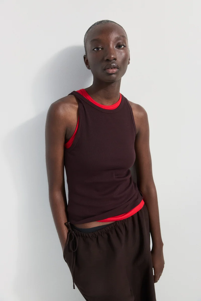 H&M Ribbed cotton vest top