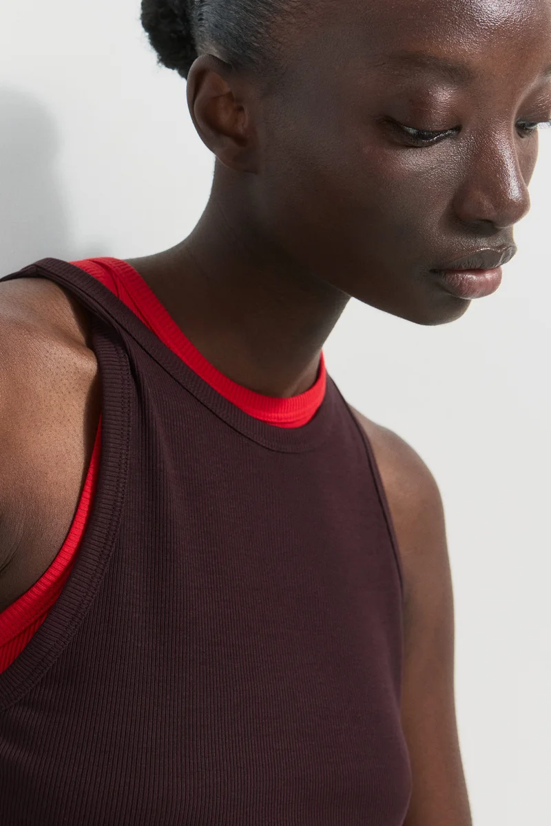 H&M Ribbed cotton vest top