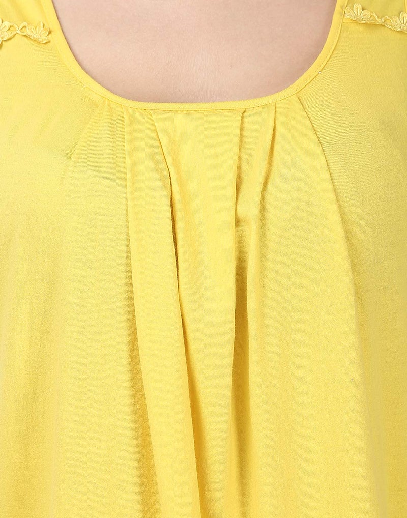 BLAZON Women Cotton Midi Nighty Slip (Yellow_ XL ) - Image 5