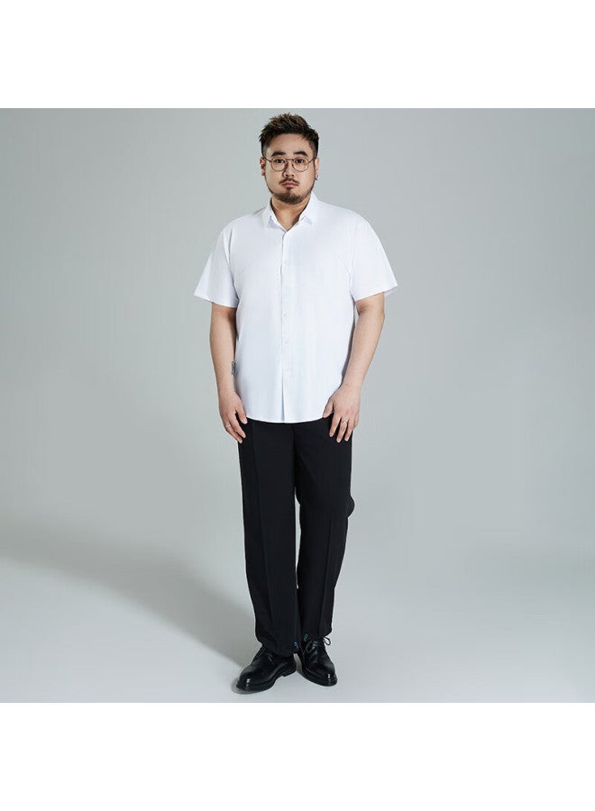 Ayoupang Ayoo Fat Summer Plus Size Elastic Pullover Shirt, Ice Silk Elastic Loose Business Casual Short-sleeve Shirt For Men - Image 5