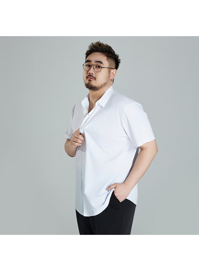 Ayoupang Ayoo Fat Summer Plus Size Elastic Pullover Shirt, Ice Silk Elastic Loose Business Casual Short-sleeve Shirt For Men - Image 4