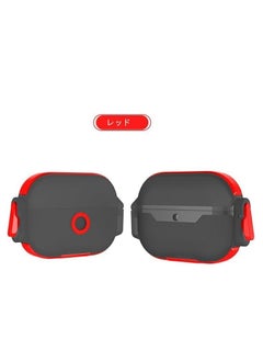 Generic for AirPods 4 Case - Acrylic TPU Protective Cover with Lock Design and Rotating Stand - Shock and Scratch Resistant for AirPods 4th Gen (2024) ( black/Red)  - Image 2