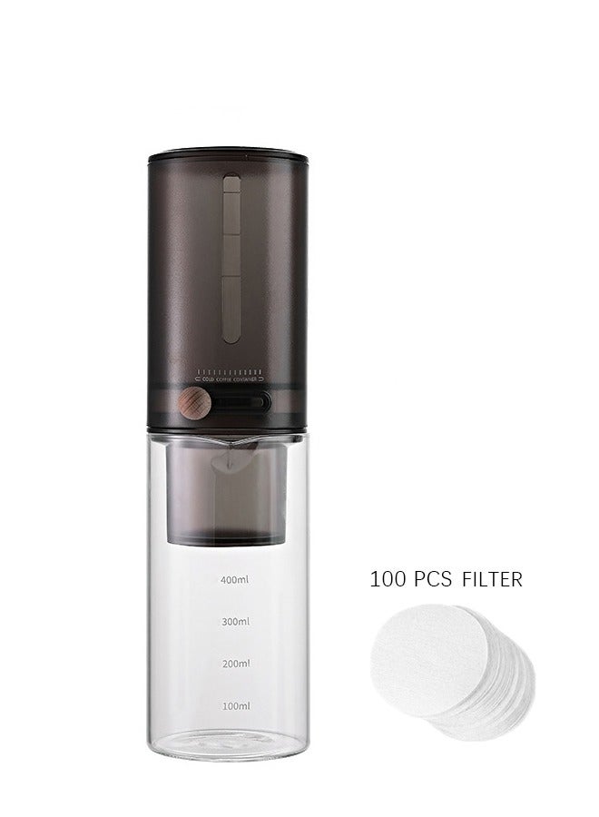 400ML Cold Brew Coffee Maker Iced Coffee Maker Quick Brew Drip Coffee Maker with Adjustable Dripper - Image 1