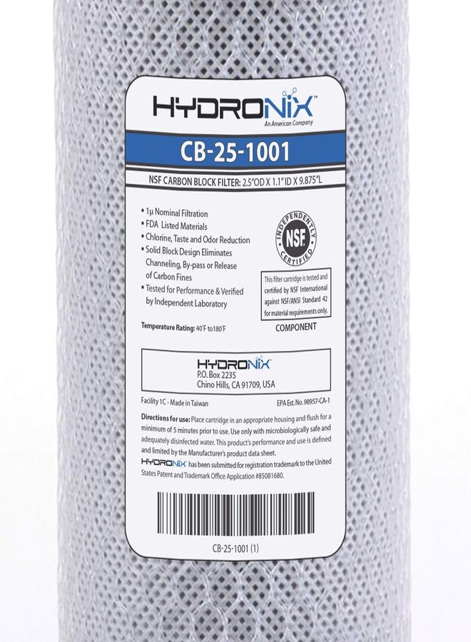 Hydronix CB-25-1001 Universal Reverse Osmosis & Drinking Systems Coconut Carbon Block Water Filter - Image 4