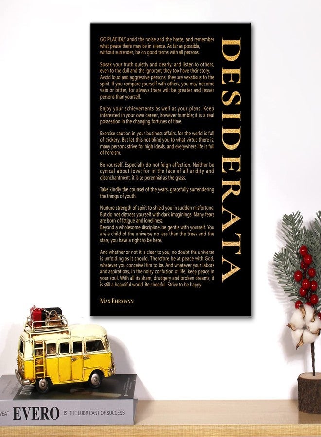 JerLoe Gold Foil Canvas Wall Art Motivational Desiderata Poem Print Framed Painting Home Decor Gifts 12x15 Inch - Image 5
