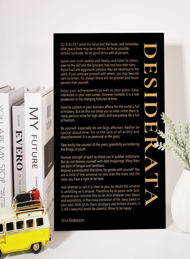 JerLoe Gold Foil Canvas Wall Art Motivational Desiderata Poem Print Framed Painting Home Decor Gifts 12x15 Inch - Image 4