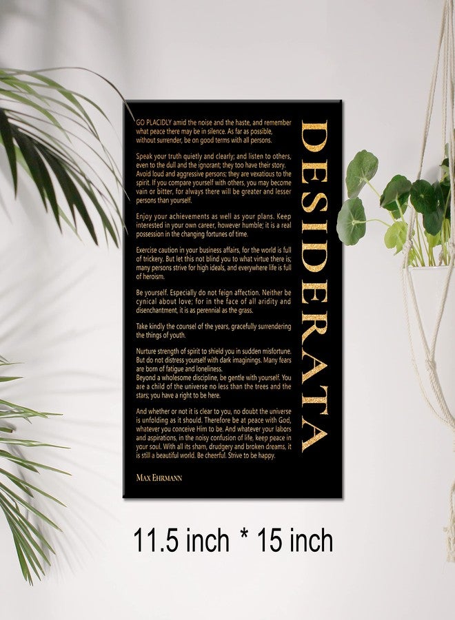 JerLoe Gold Foil Canvas Wall Art Motivational Desiderata Poem Print Framed Painting Home Decor Gifts 12x15 Inch - Image 2