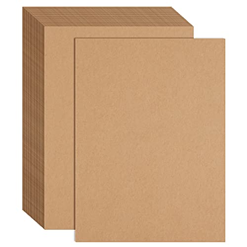 FEPITO 60 Sheets Kraft Paper 8.5 x 11 Inches Brown Paper Letter Size Craft Paper Sheets for Printing Labels DIY Arts and Craft - Image 1