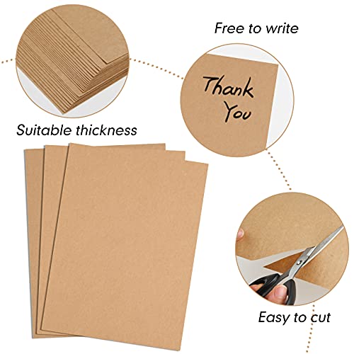 FEPITO 60 Sheets Kraft Paper 8.5 x 11 Inches Brown Paper Letter Size Craft Paper Sheets for Printing Labels DIY Arts and Craft - Image 3