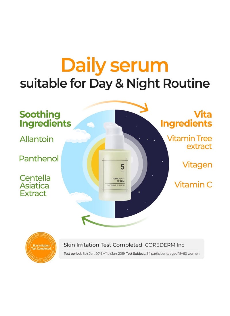 numbuzin numbuzin No.5 Goodbye Blemish Serum | Blemish Serum for Dark Spots, Acne Scars with Vitamin C, Niacinamide, Antioxidant | Lightweight Gel, Korean Skin Care for Face | 1.69 Fl Oz  - Image 5