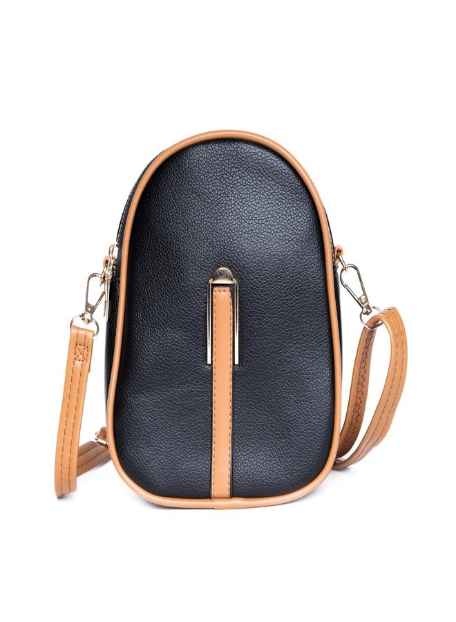 SANTORINI women Mini sling Bag | Small cross body Sling Bag for Daily Use, Travel, Dinner etc. (Black) - Image 1