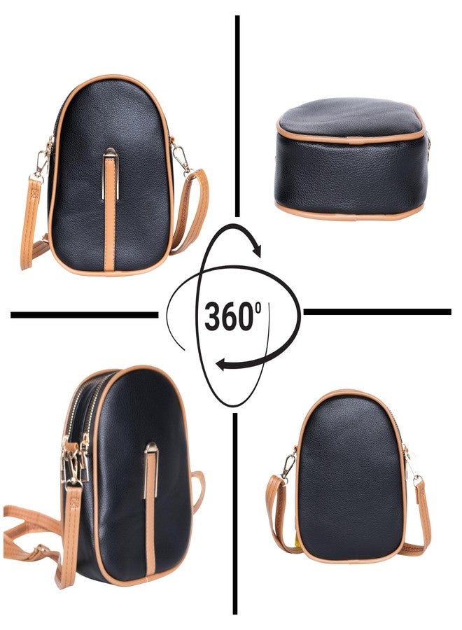 SANTORINI women Mini sling Bag | Small cross body Sling Bag for Daily Use, Travel, Dinner etc. (Black) - Image 5