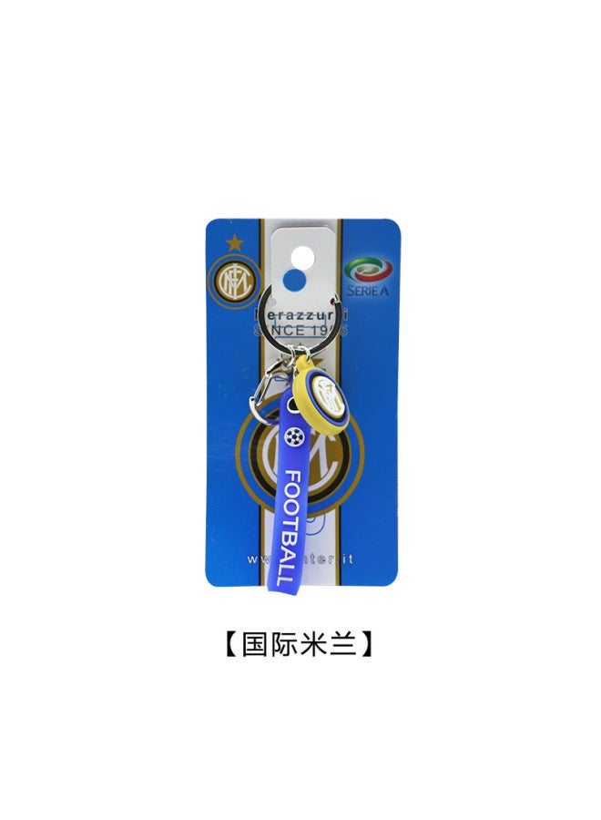 Inter Milan Chelsea Arsenal Liverpool Real Madrid Ball Club Double-sided Pvc Rope Keychain Football Fans Pendant