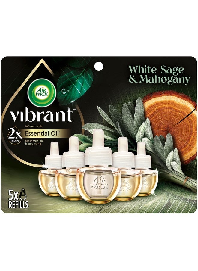 Air Wick Plug in Scented Oil Refill, 5ct, White Sage & Mahogany, Air Freshener, Essential Oils - Image 1