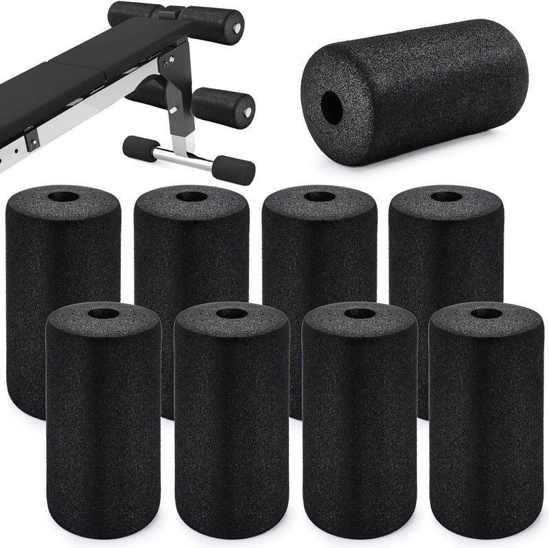 LAURIS Gym Machine Roller Rubber Compressed Foam Replacement Foot Pads & Accessories Gulle for Exercise Machines Leg Extension Curl Decline Bench, Fitness & Home Gym Equipments Size 8" x 4" -8 pcs - Image 1