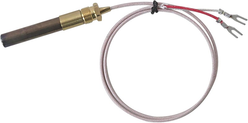 Thermopile Repl. 60125501 7533113, Universal 750℃ 24" Millivolt Thermopile for Gas Fireplace/Water Heater/Fryer Thermocouple,Q327,Q377,Q379,Q382,E31-12 Pilot Burners - Image 1