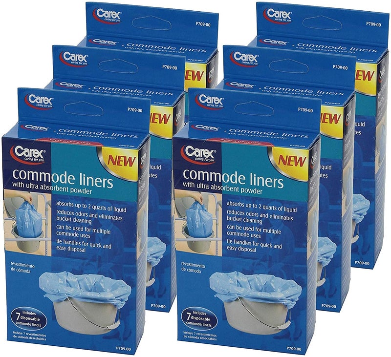 Carex Commode Liners 42 Liners Fits Most Commodes With Absorbent Powder Holds 2 Quarts Liquid Disposable and Hygienic 7 Toilet Linersbox Pack of 6 - Image 3