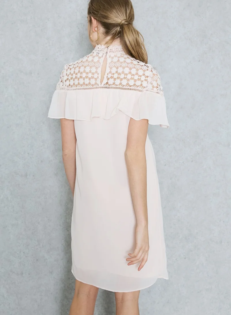 VERO MODA High Neck Crochet Dress