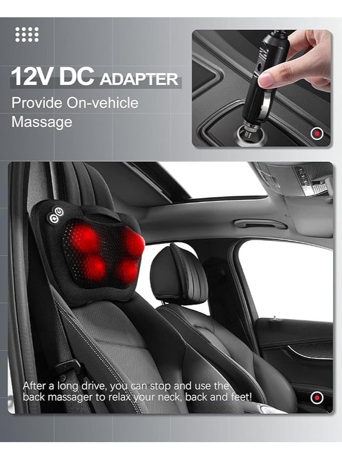 إسكدنيا جهاز تدليك للظهر والرقبة مع التدفئة، وسادة تدليك هدايا لعيد الأم وعيد الأب، جهاز تدليك كهربائي للكتفين، جهاز تدليك عميق للعجن لآلام الظهر والرقبة - Image 5