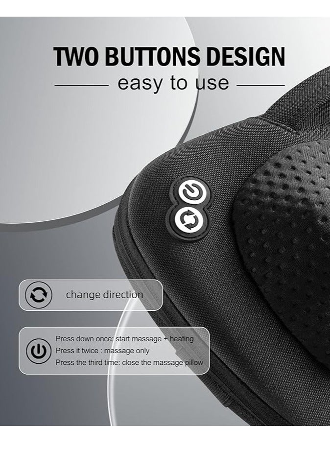 إسكدنيا جهاز تدليك للظهر والرقبة مع التدفئة، وسادة تدليك هدايا لعيد الأم وعيد الأب، جهاز تدليك كهربائي للكتفين، جهاز تدليك عميق للعجن لآلام الظهر والرقبة - Image 4