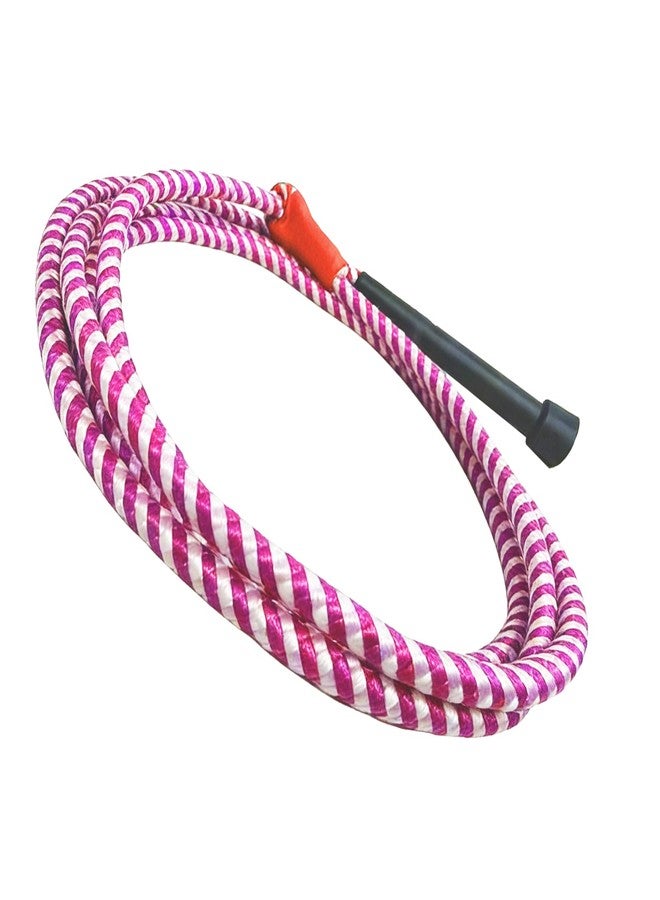 OOHGLITZ Kids Cowboy Lasso Rope Toy - Adjustable Pre-Tied Roping Rope, 84in Ranch Toy with Handle for Outdoor Pretend Play (Pink and White) - Image 1